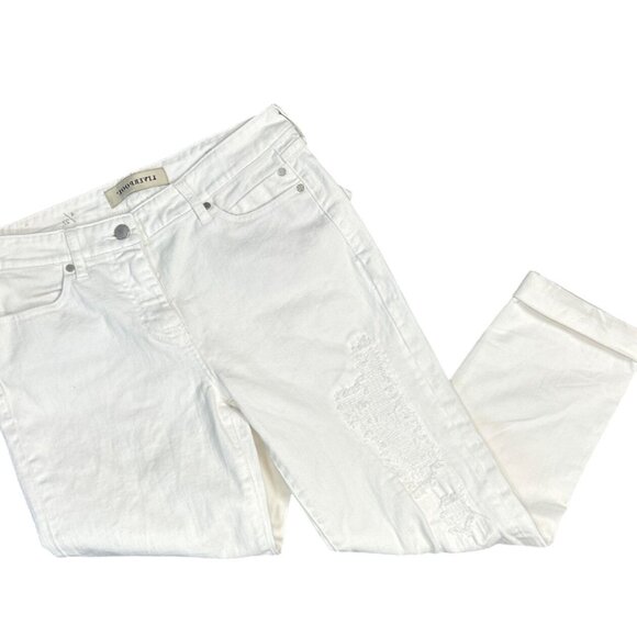 Liverpool‎ The Girlfriend Jeans in Distressed White Wash Size 4/27 - Picture 3 of 6